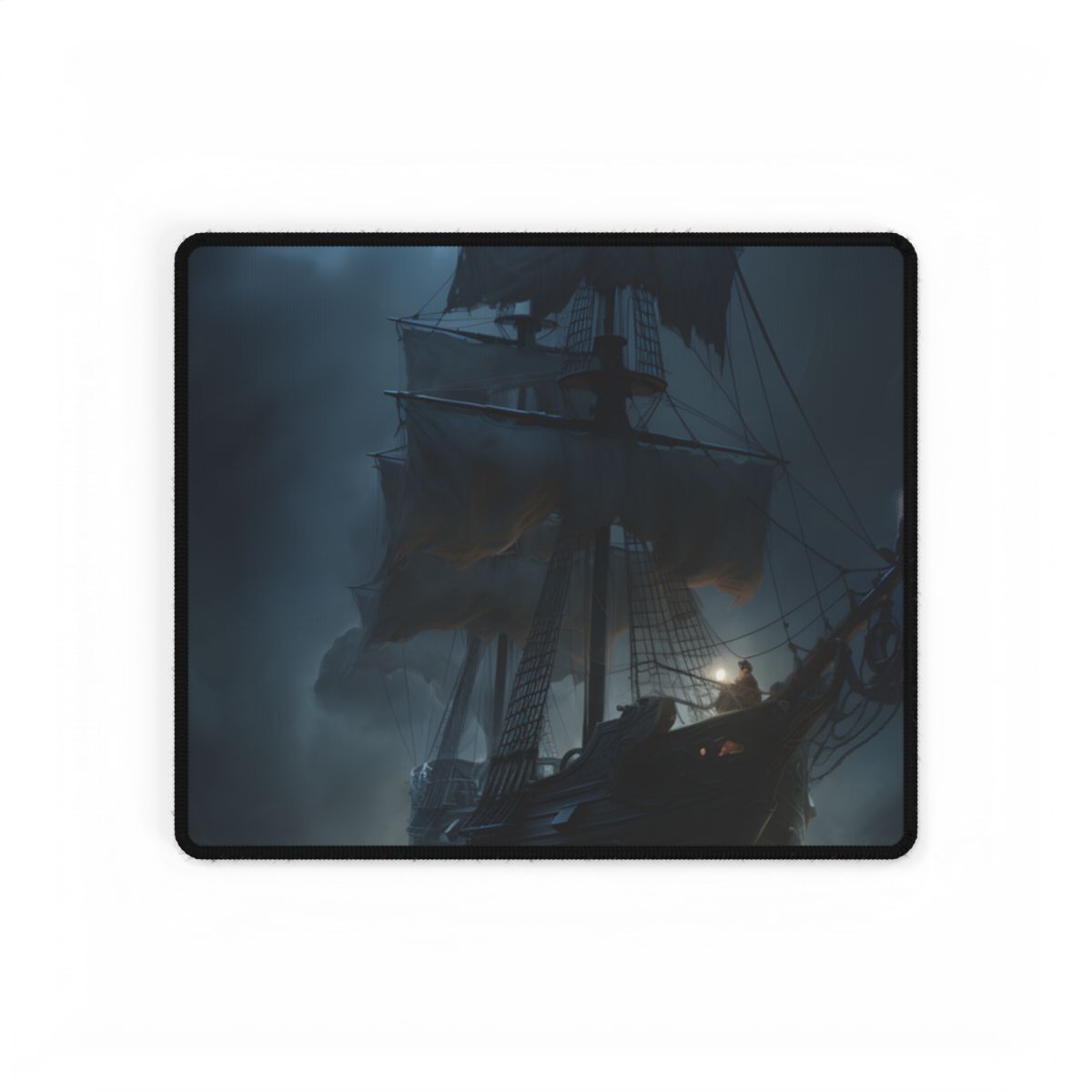 Pirate Ghost Ship Sails at Sea: Mysterious Maritime Art - Desk Mat