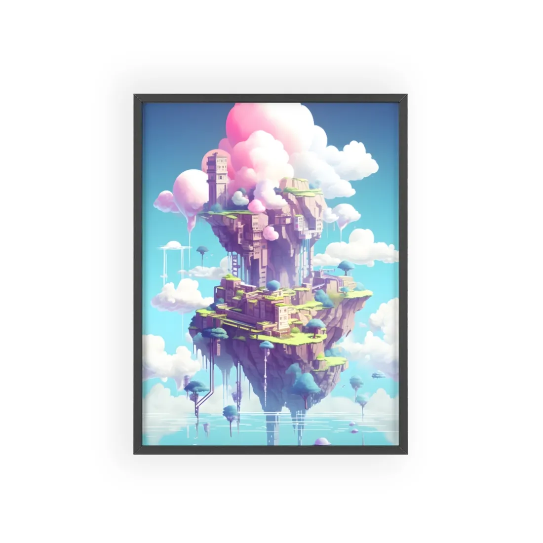 Pixel Art Cyber-Pet: Futuristic City - Framed Poster
