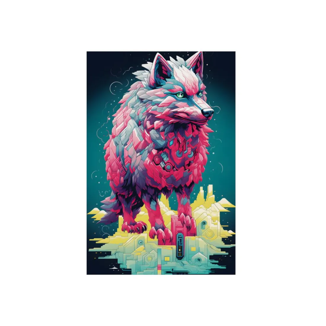Pixel Art Cyber Pets: Gamified Digital Adventure - Metal Poster