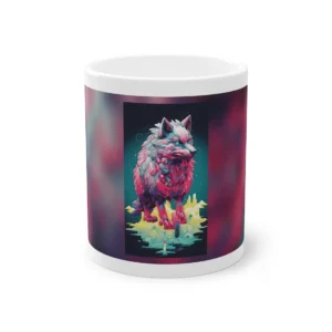 Neon Crystal Wolf Mug