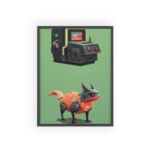 Retro Machine and Creature Framed Poster