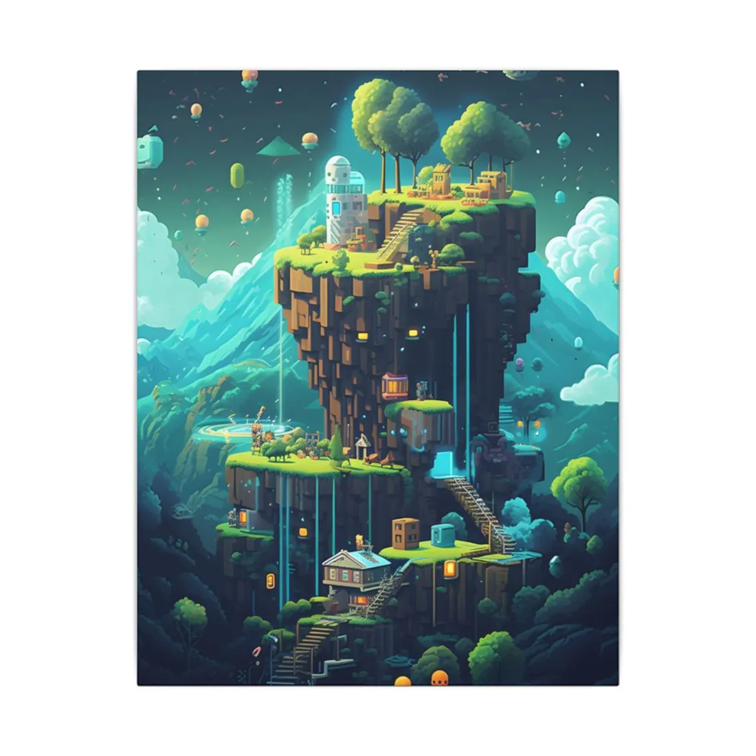 Pixel Art Cyber Pets: Urban Exploration - Canvas