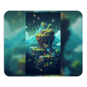 Floating Pixel Island Mouse Pad