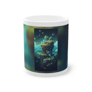 Floating Pixel Island Mug