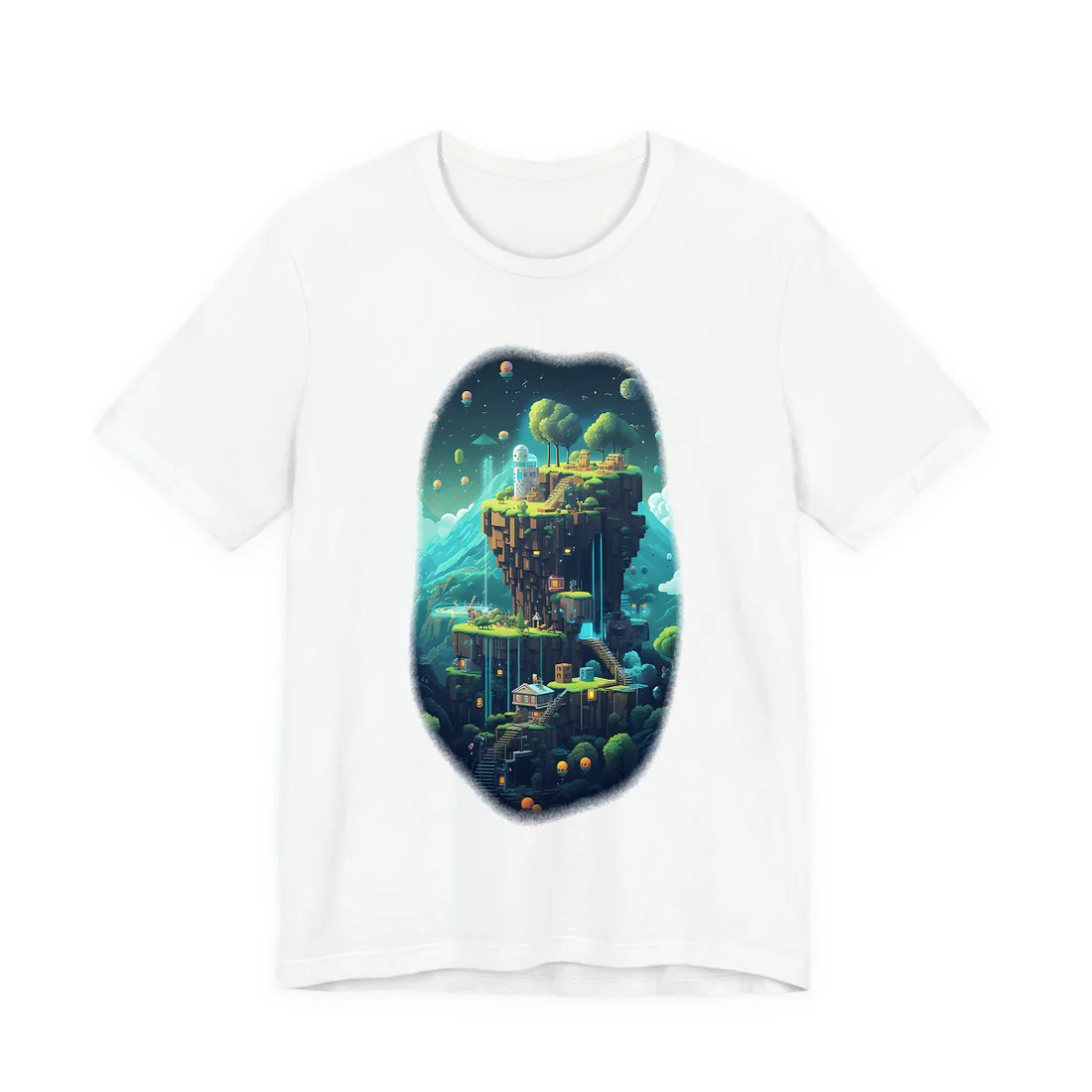 Pixel Art Cyber Pets: Urban Exploration - T-Shirt (White)
