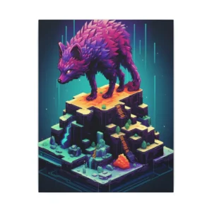 Purple Creature on Floating Island Canvas Print
