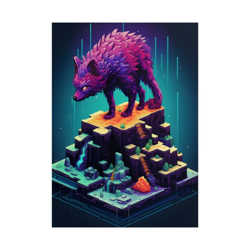 Pixel Fantasy: Cyber Pets in Retro Digital Art - Poster