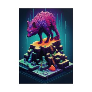 Purple Creature on Floating Island Poster
