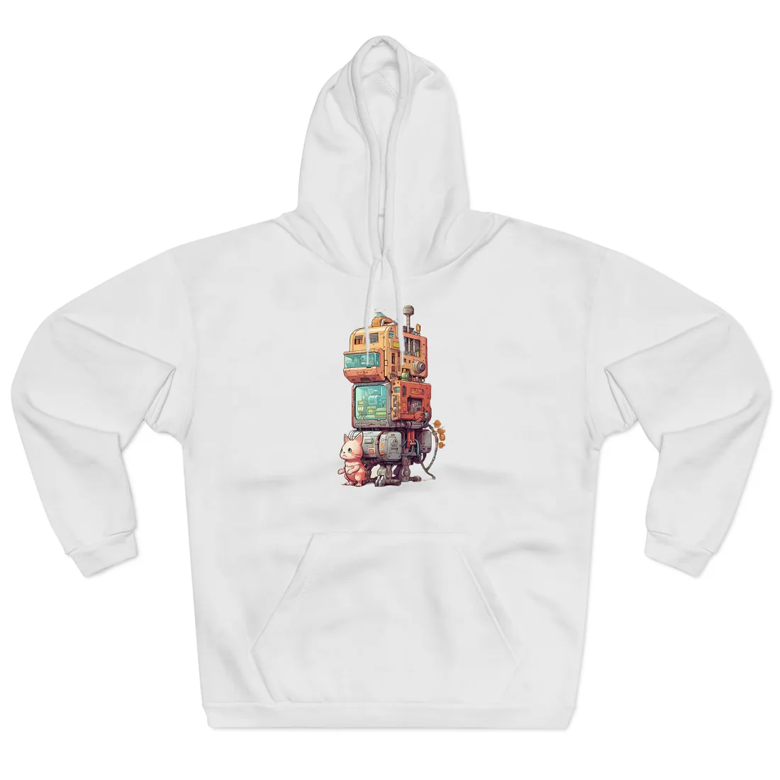 Pixel Perfect Cyber-Pet: Whimsical Gamified Art - Hoodie (White)