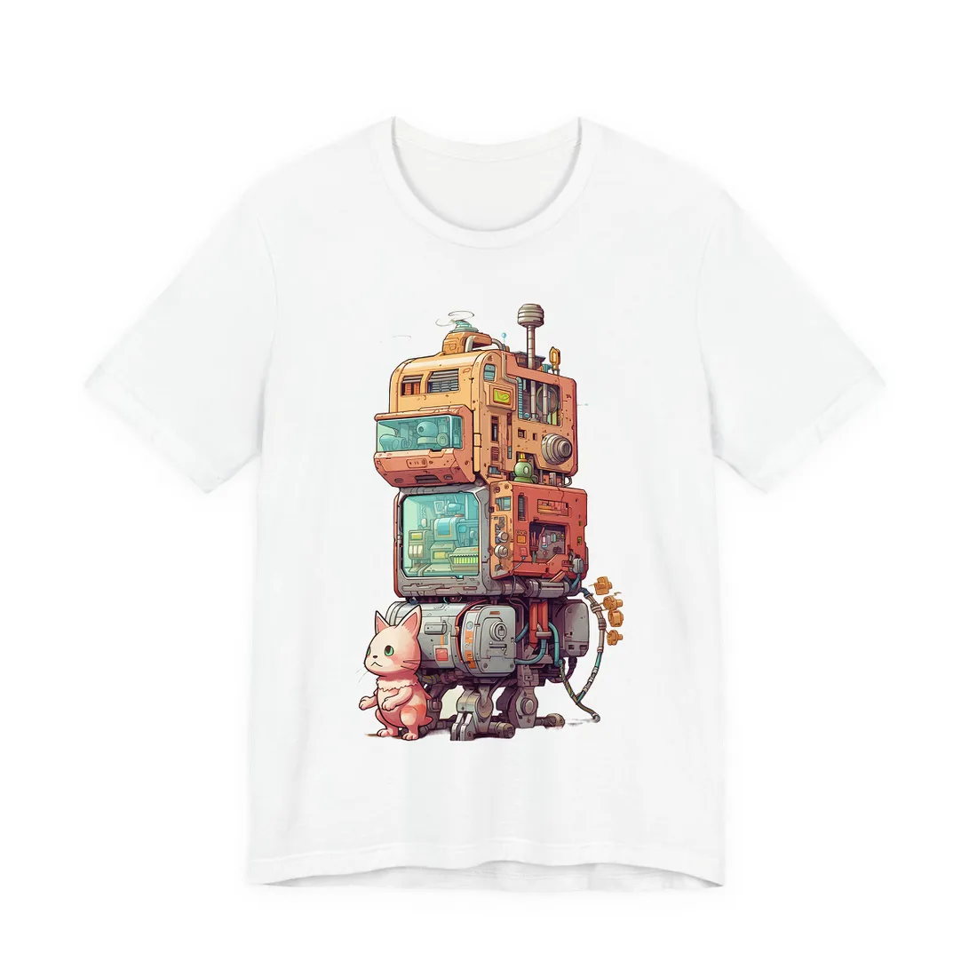 Pixel Perfect Cyber-Pet: Whimsical Gamified Art - T-Shirt (White)