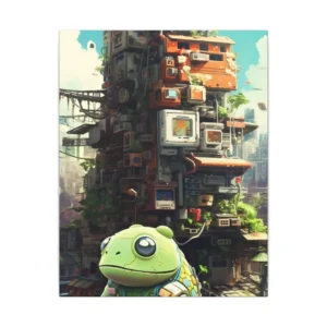Creature Beside Monitor Tower Canvas Print