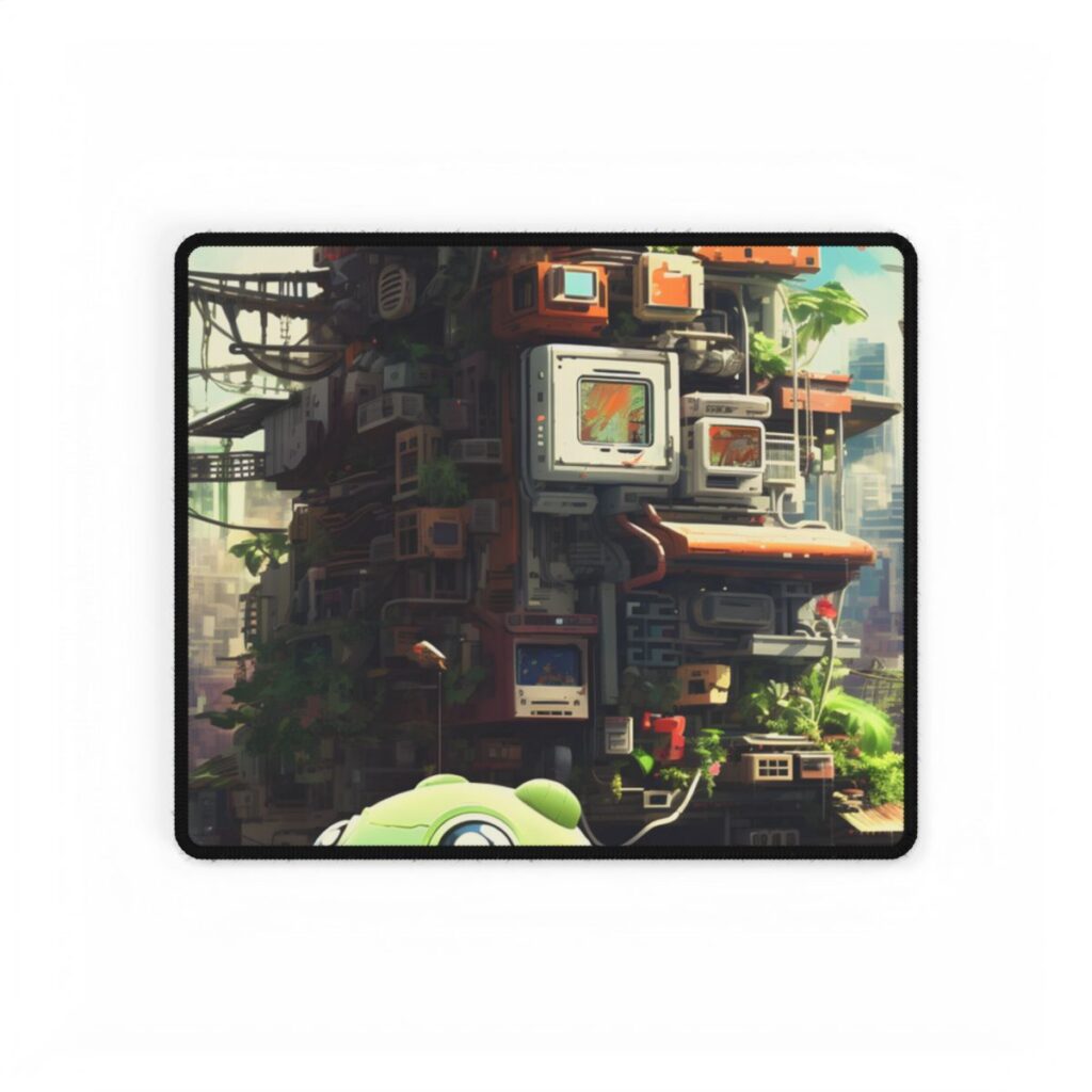 Pixel Play: Colorful Cyberpet Community - Desk Mat
