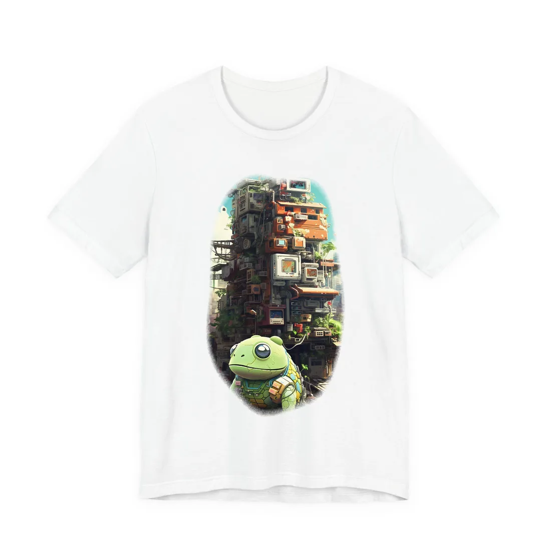 Pixel Play: Colorful Cyberpet Community - T-Shirt (White)