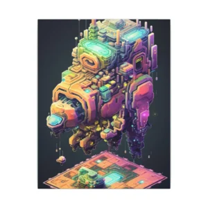 Floating Isometric Machine Canvas Print
