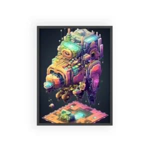 Floating Isometric Machine Framed Poster