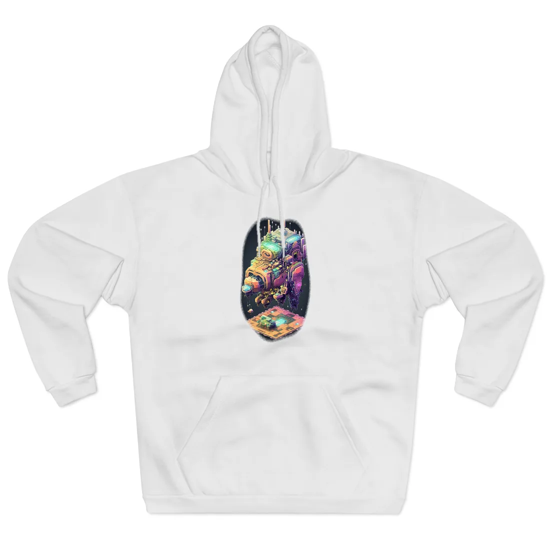 Pixel Punk Pets: Digital Artwork of Cyber-Pets in Pixelated World - Hoodie (White)
