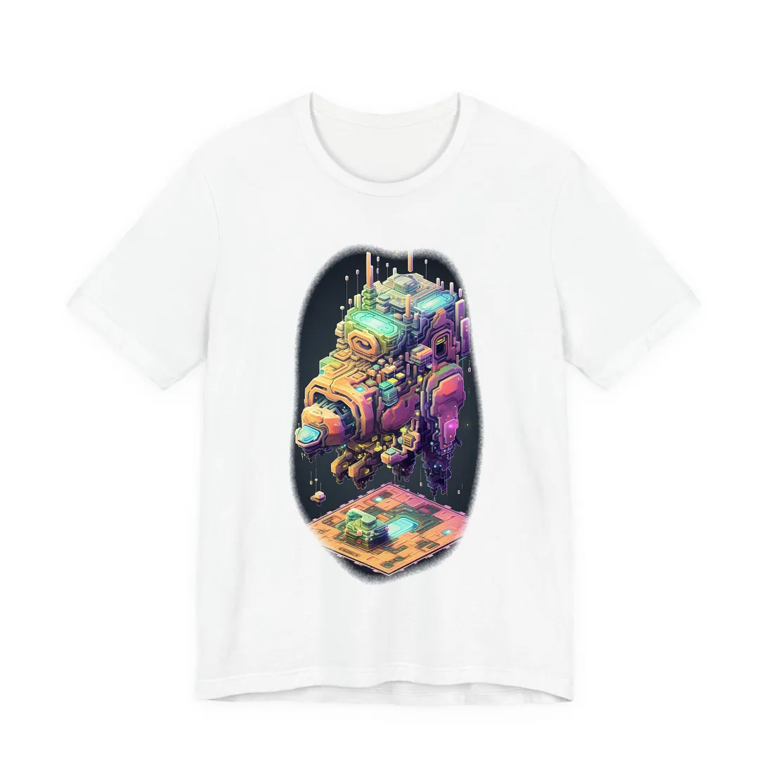 Pixel Punk Pets: Digital Artwork of Cyber-Pets in Pixelated World - T-Shirt (White)