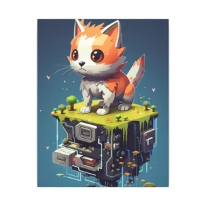 Kitten on Floating Cube Canvas Print