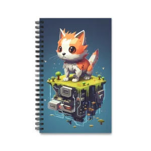 Kitten on Floating Cube Spiral Notebook