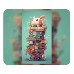 Bunny Creature on Machine Tower Mouse Pad