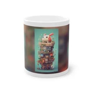 Bunny Creature on Machine Tower Mug