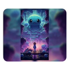 Child Among Glowing Creatures Mouse Pad