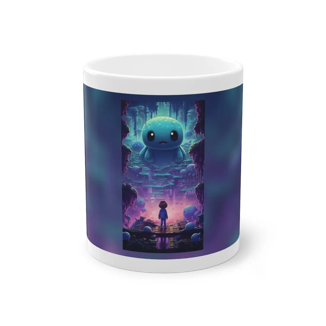 Pixelated Cyber-Pet: Digital Art in Colorful Pixels - Mug