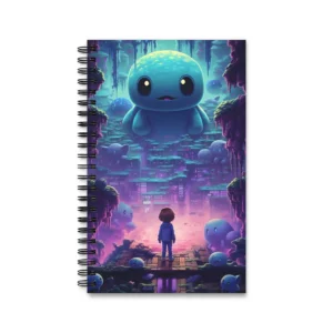 Child Among Glowing Creatures Spiral Notebook