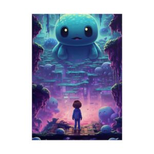 Child Among Glowing Creatures Poster
