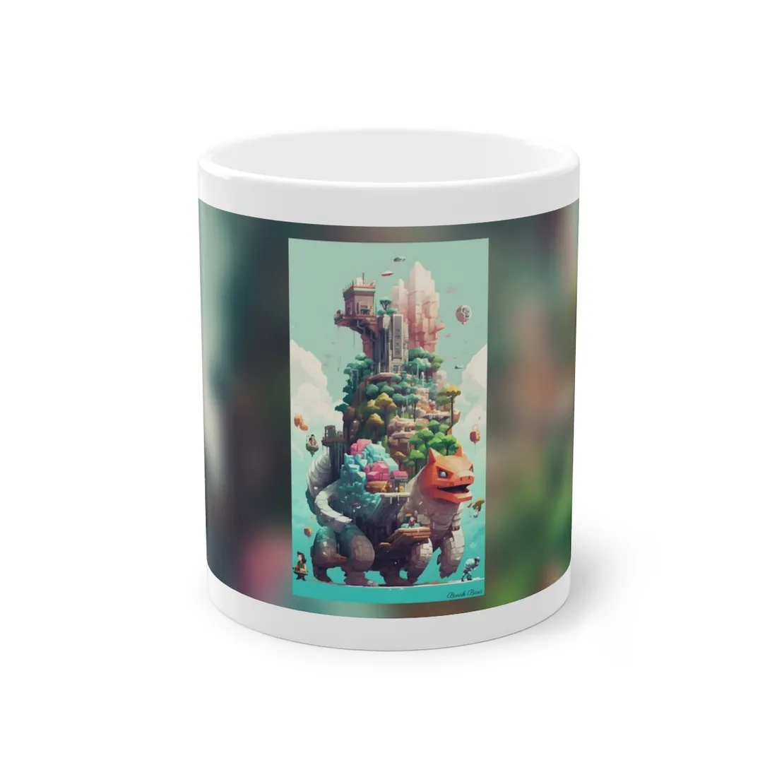 Pixelated Cyber-Pets: Digital Artwork of Illuminated Creatures - Mug