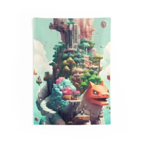 Island City on Giant Creature Wall Tapestry