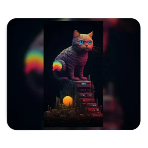 Pixel Cat Skyline Mouse Pad