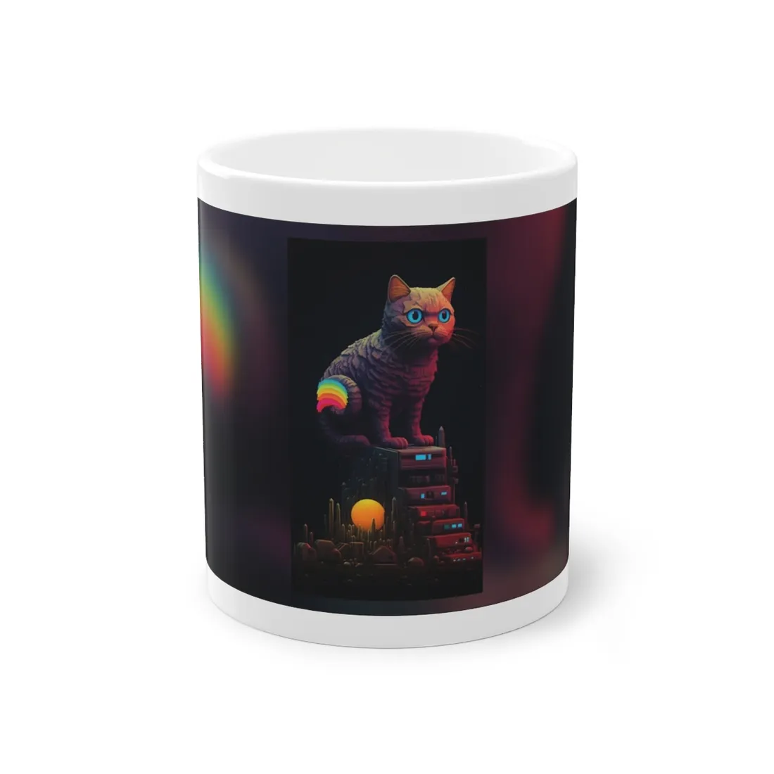 Pixelated Cyber Pets: Futuristic Digital Art - Mug
