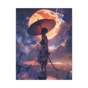 Woman in Kimono with Parasol Canvas Print