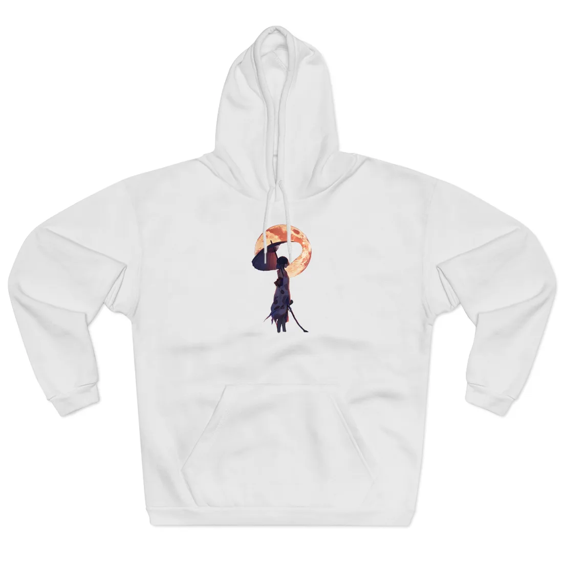 Playful Anime Girl: Outdoor Adventure with Umbrella and Friend - Hoodie (White)