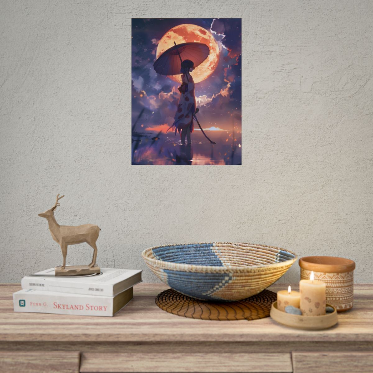 Playful Anime Girl: Outdoor Adventure with Umbrella and Friend - Poster