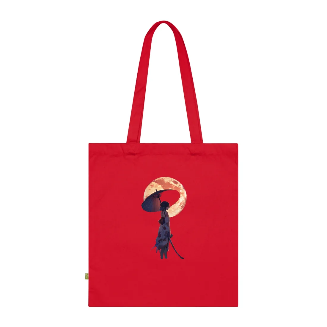 Playful Anime Girl: Outdoor Adventure with Umbrella and Friend - Tote Bag (Classic Red)