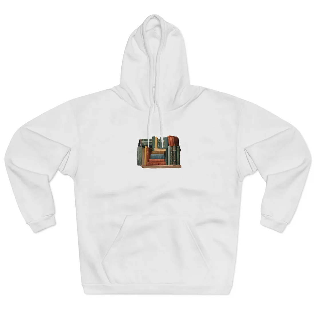 Polished Pages: A Digital Artwork Collection of Custom Book Stack Illustrations - Hoodie (White)