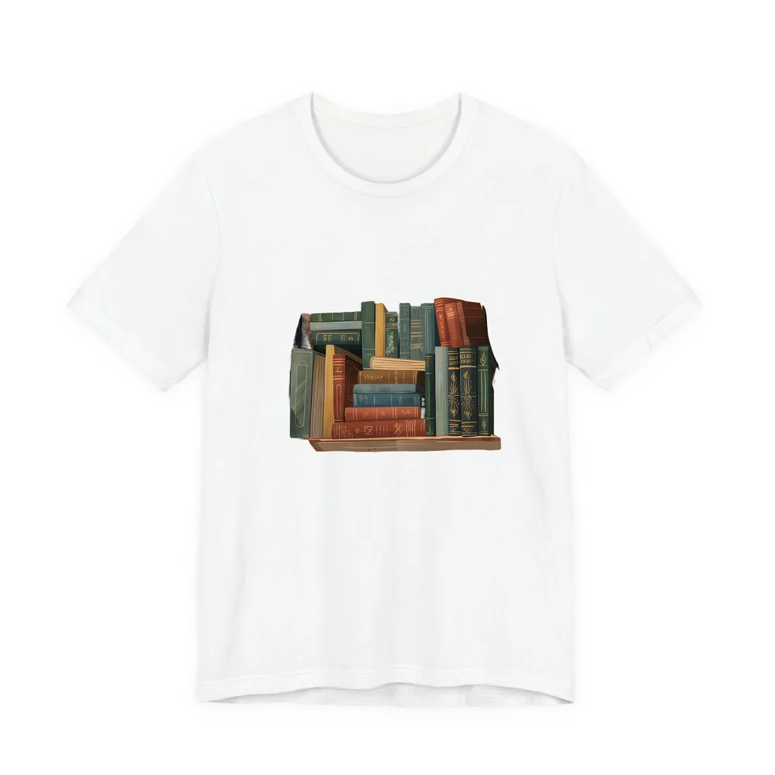 Polished Pages: A Digital Artwork Collection of Custom Book Stack Illustrations - T-Shirt (White)