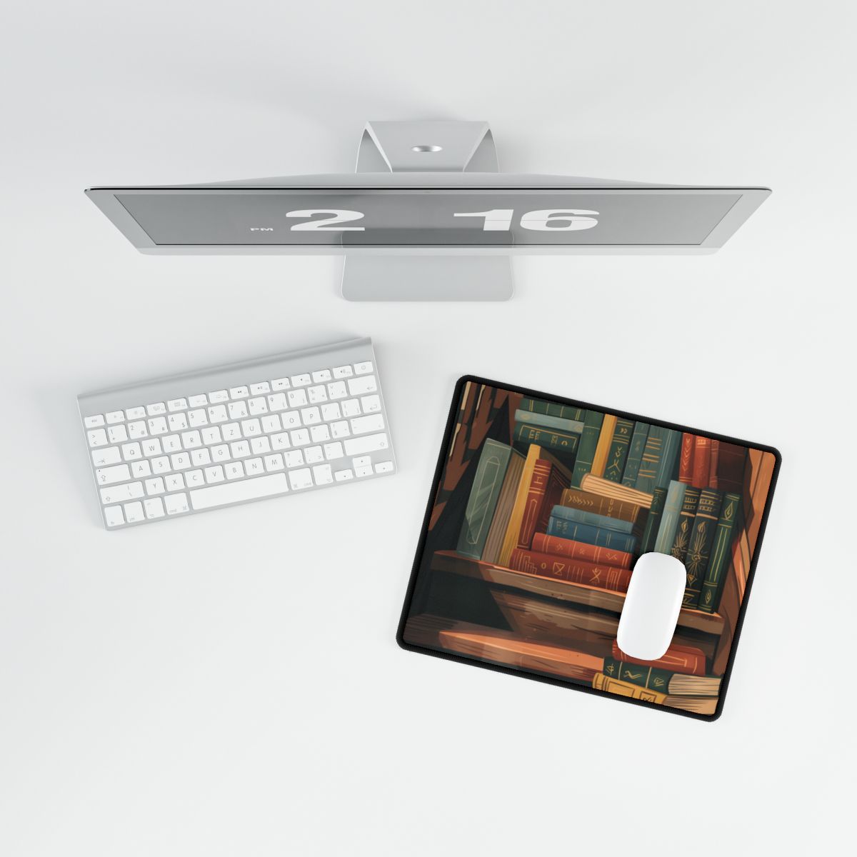Polished Pages: A Digital Artwork Collection of Custom Book Stack Illustrations - Desk Mat