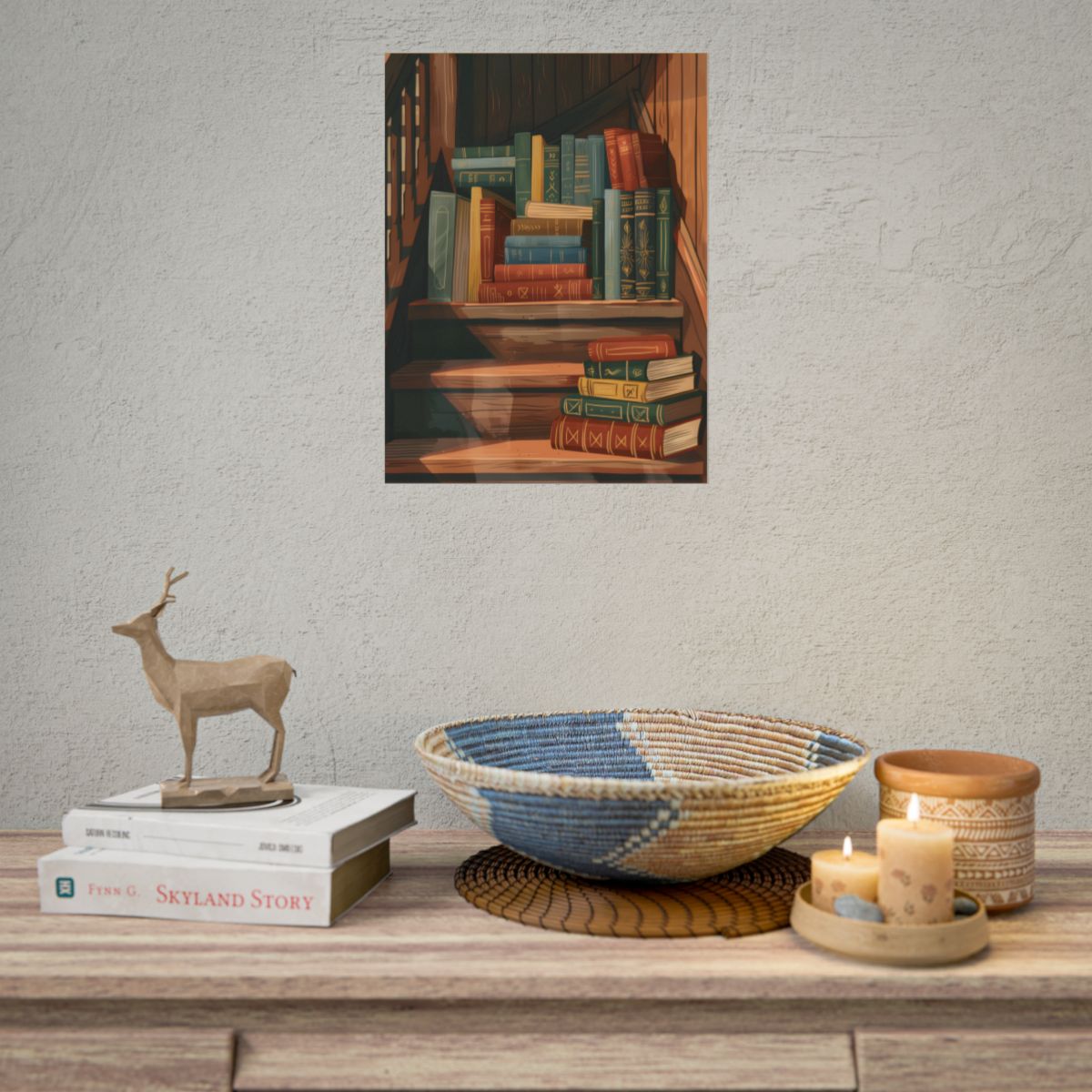 Polished Pages: A Digital Artwork Collection of Custom Book Stack Illustrations - Poster