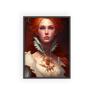 Woman with Rose Necklace Framed Poster