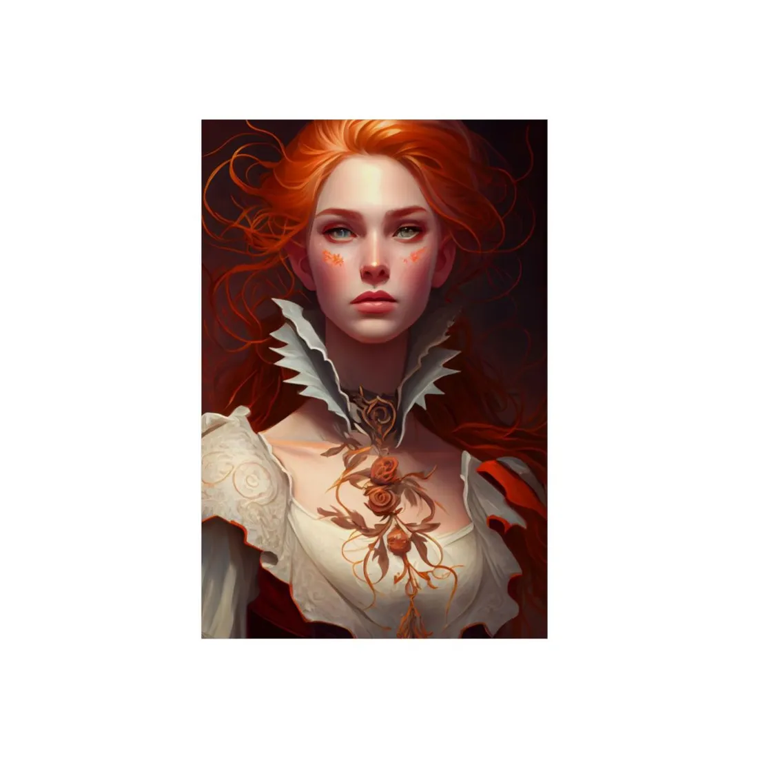 Portrait of a Redhead in Soft Light - Metal Poster