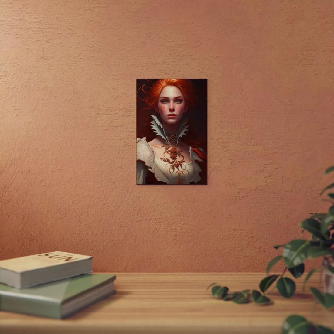 Portrait of a Redhead in Soft Light - Metal Poster