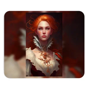 Woman with Rose Necklace Mouse Pad
