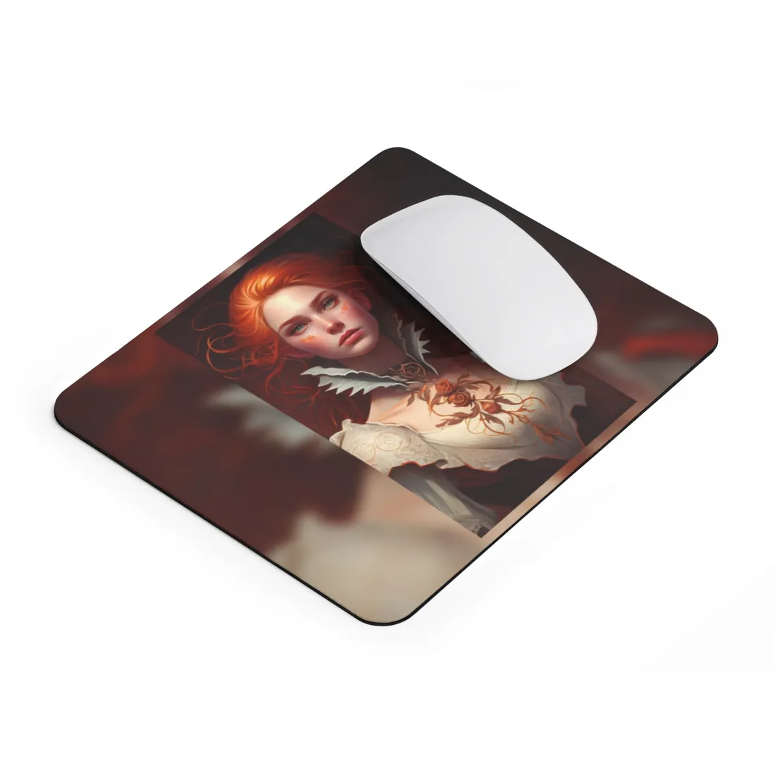 Portrait of a Redhead in Soft Light - Mouse Pad