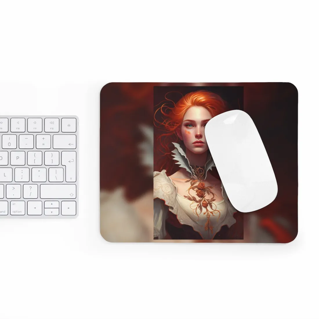 Portrait of a Redhead in Soft Light - Mouse Pad