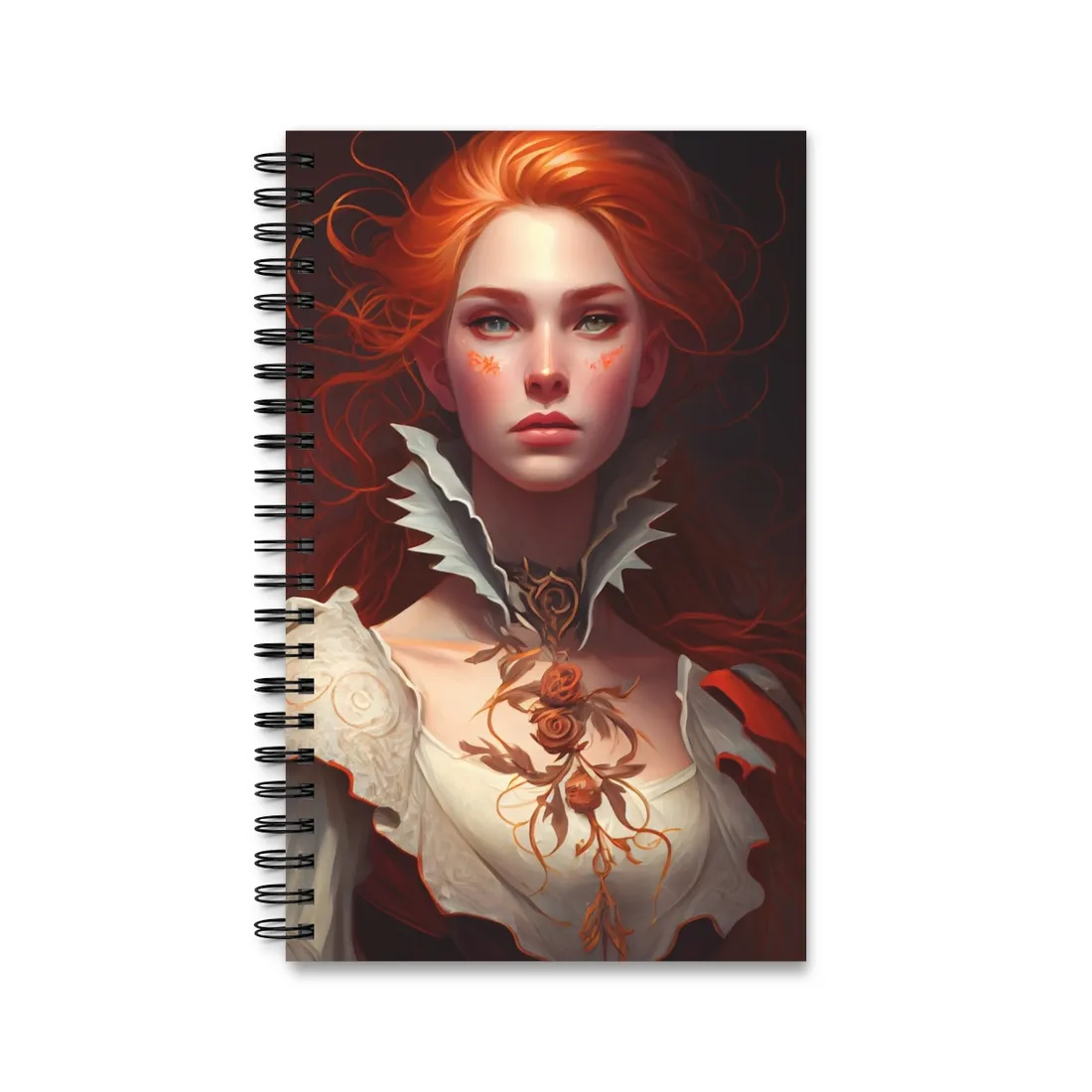 Portrait of a Redhead in Soft Light - Spiral Notebook