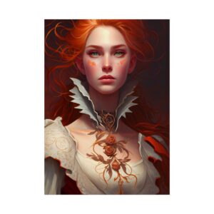 Woman with Rose Necklace Poster