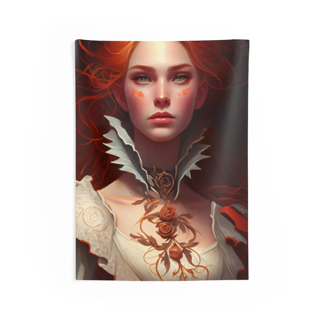 Portrait of a Redhead in Soft Light - Wall Tapestry